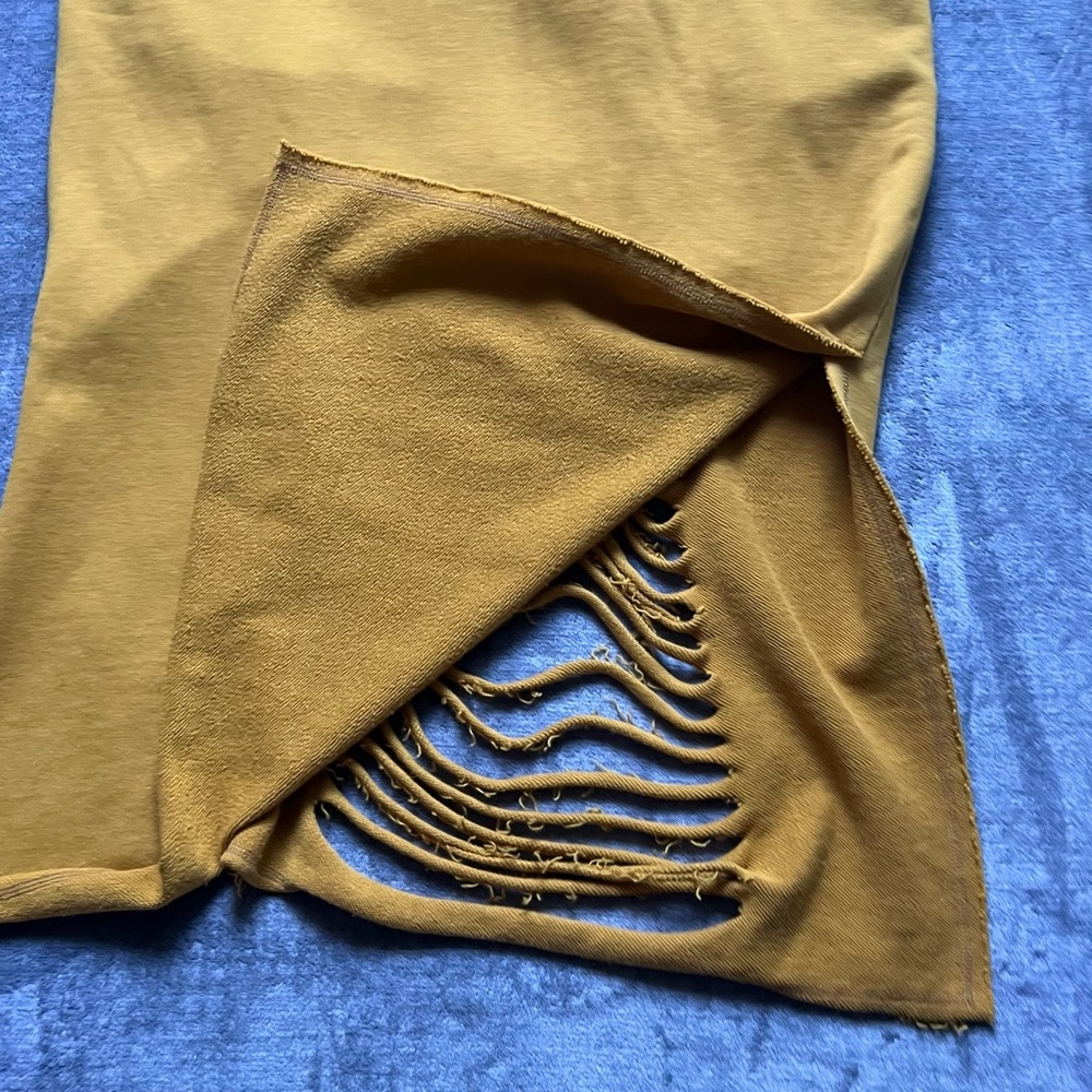 TOV Hoodie Dress Sz M Sweatshirt Short Sleeve Jersey Pockets Distressed Grunge - Picture 8 of 12